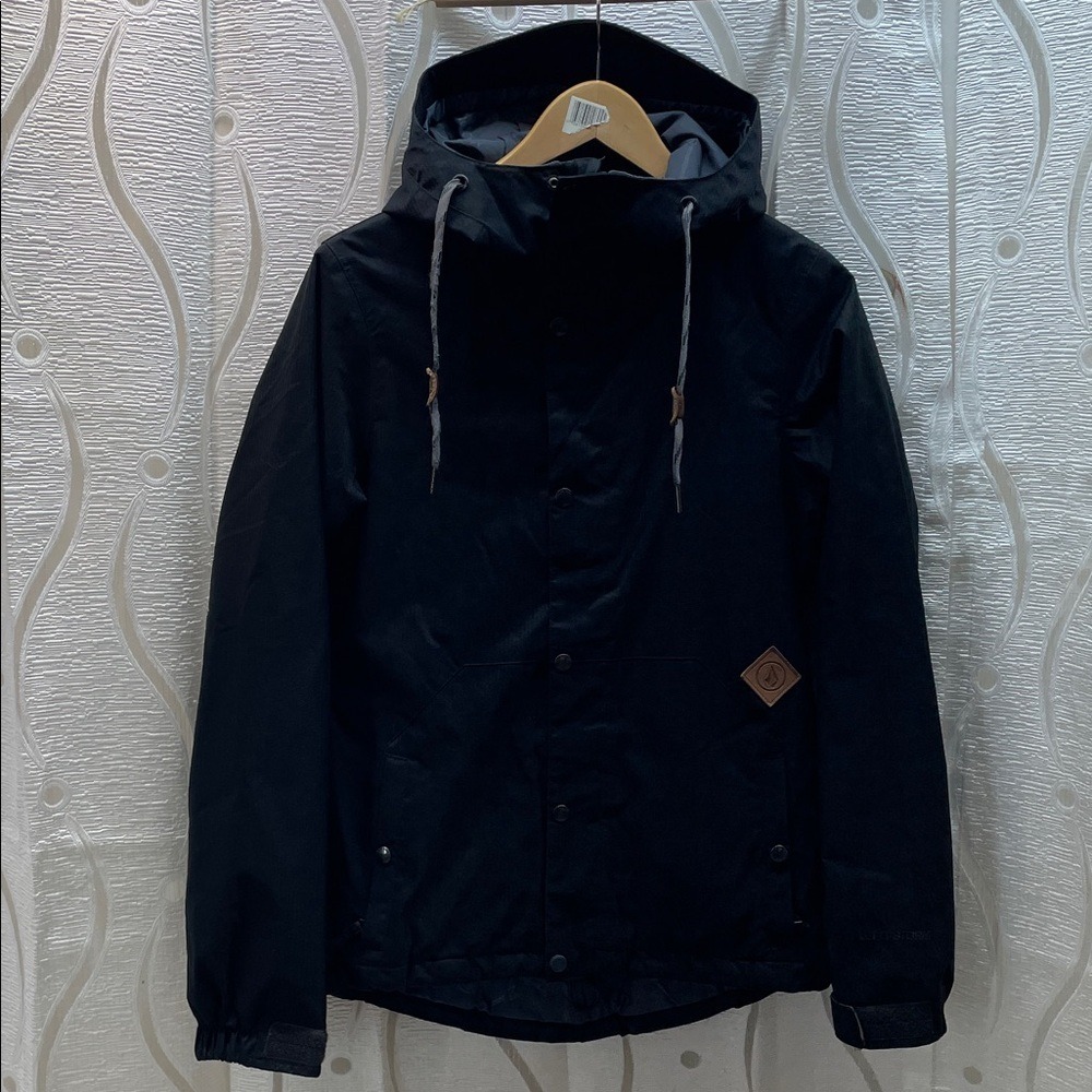 Volcom Bolt Insulated Jacket Womens Small Black Excellent Hooded‎ Snowboard Coat